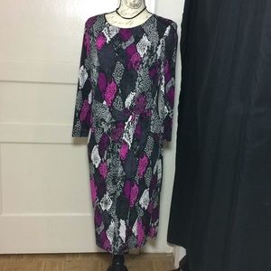 Nine West Snake inspired purple long sleeve dress